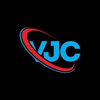 logotipo de vjc. carta vjc. diseño del logotipo de la letra vjc. logotipo de iniciales vjc vinculado con círculo y logotipo de monograma en mayúsculas. tipografía vjc para tecnología, negocios y marca inmobiliaria. vector