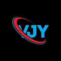 logotipo de vjy. carta vjy. diseño del logotipo de la letra vjy. logotipo de iniciales vjy vinculado con círculo y logotipo de monograma en mayúsculas. tipografía vjy para tecnología, negocios y marca inmobiliaria. vector