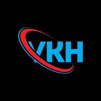 logotipo vkh. letra vkh. diseño del logotipo de la letra vkh. logotipo de las iniciales vkh vinculado con el círculo y el logotipo del monograma en mayúsculas. tipografía vkh para tecnología, negocios y marca inmobiliaria. vector