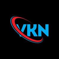 logotipo vkn. letra vkn. diseño del logotipo de la letra vkn. Logotipo de iniciales vkn vinculado con círculo y logotipo de monograma en mayúsculas. tipografía vkn para tecnología, negocios y marca inmobiliaria. vector
