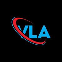 logotipo vla. letra vla. diseño del logotipo de la letra vla. logotipo de las iniciales vla vinculado con el círculo y el logotipo del monograma en mayúsculas. tipografía vla para tecnología, negocios y marca inmobiliaria. vector