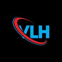 logotipo vlh. letra vlh. diseño del logotipo de la letra vlh. logotipo de iniciales vlh vinculado con círculo y logotipo de monograma en mayúsculas. tipografía vlh para tecnología, negocios y marca inmobiliaria. vector