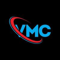 logotipo de vmc. letra vmc. diseño del logotipo de la letra vmc. Logotipo de iniciales vmc vinculado con círculo y logotipo de monograma en mayúsculas. tipografía vmc para tecnología, negocios y marca inmobiliaria. vector