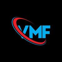 logotipo de VMF. letra VMF. diseño del logotipo de la letra vmf. logotipo de iniciales vmf vinculado con círculo y logotipo de monograma en mayúsculas. tipografía vmf para tecnología, negocios y marca inmobiliaria. vector