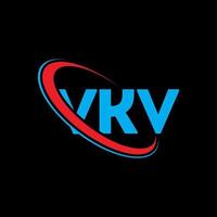 logotipo vkv. letra vkv. diseño del logotipo de la letra vkv. logotipo de vkv de iniciales vinculado con círculo y logotipo de monograma en mayúsculas. tipografía vkv para tecnología, negocios y marca inmobiliaria. vector