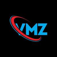 logotipo vmz. letra vmz. diseño del logotipo de la letra vmz. logotipo de iniciales vmz vinculado con círculo y logotipo de monograma en mayúsculas. tipografía vmz para tecnología, negocios y marca inmobiliaria. vector