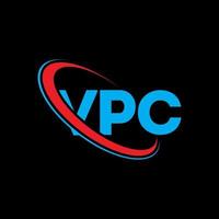 logotipo de vpc. carta vpc. diseño del logotipo de la letra vpc. Logotipo de iniciales vpc vinculado con círculo y logotipo de monograma en mayúsculas. tipografía vpc para tecnología, negocios y marca inmobiliaria. vector