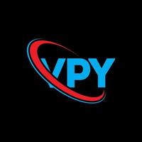 VPY logo. VPY letter. VPY letter logo design. Initials VPY logo linked with circle and uppercase monogram logo. VPY typography for technology, business and real estate brand. vector