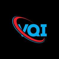 logotipo vqi. letra vki. diseño del logotipo de la letra vqi. logotipo de iniciales vqi vinculado con círculo y logotipo de monograma en mayúsculas. tipografía vqi para tecnología, negocios y marca inmobiliaria. vector