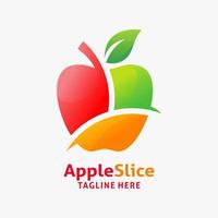 Apple fruit slice logo design vector