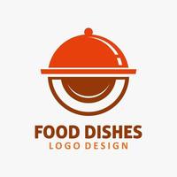 Dish food logo design vector