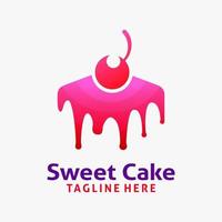 Sweet cake logo design vector