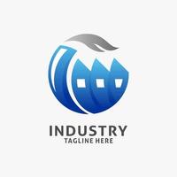 Industrial factory logo design vector