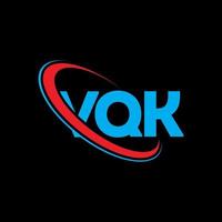 logotipo vqk. letra vqk. diseño del logotipo de la letra vqk. Logotipo de iniciales vqk vinculado con círculo y logotipo de monograma en mayúsculas. tipografía vqk para tecnología, negocios y marca inmobiliaria. vector