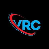 logotipo vrc. carta vrc. diseño de logotipo de letra vrc. logotipo de iniciales vrc vinculado con círculo y logotipo de monograma en mayúsculas. tipografía vrc para tecnología, negocios y marca inmobiliaria. vector