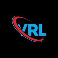 VRL logo. VRL letter. VRL letter logo design. Initials VRL logo linked with circle and uppercase monogram logo. VRL typography for technology, business and real estate brand. vector