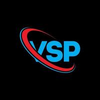 logotipo de VSP. carta vsp. diseño del logotipo de la letra vsp. logotipo de iniciales vsp vinculado con círculo y logotipo de monograma en mayúsculas. tipografía vsp para tecnología, negocios y marca inmobiliaria. vector