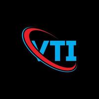 logotipo vti. carta vti. diseño del logotipo de la letra vti. logotipo de vti iniciales vinculado con círculo y logotipo de monograma en mayúsculas. tipografía vti para tecnología, negocios y marca inmobiliaria. vector