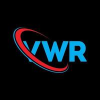 logotipo vwr. carta vwr. diseño del logotipo de la letra vwr. Logotipo de iniciales vwr vinculado con círculo y logotipo de monograma en mayúsculas. tipografía vwr para tecnología, negocios y marca inmobiliaria. vector