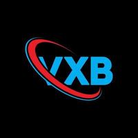 logotipo de vxb. letra vxb. diseño del logotipo de la letra vxb. logotipo de iniciales vxb vinculado con círculo y logotipo de monograma en mayúsculas. tipografía vxb para tecnología, negocios y marca inmobiliaria. vector