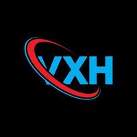 logotipo vxh. letra xh. diseño del logotipo de la letra vxh. logotipo de iniciales vxh vinculado con círculo y logotipo de monograma en mayúsculas. tipografía vxh para tecnología, negocios y marca inmobiliaria. vector