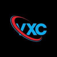 logotipo de vxc. letra vxc. diseño del logotipo de la letra vxc. logotipo de iniciales vxc vinculado con círculo y logotipo de monograma en mayúsculas. tipografía vxc para tecnología, negocios y marca inmobiliaria. vector