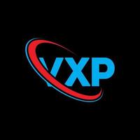 logotipo de vxp. carta vxp. diseño del logotipo de la letra vxp. logotipo de iniciales vxp vinculado con círculo y logotipo de monograma en mayúsculas. tipografía vxp para tecnología, negocios y marca inmobiliaria. vector