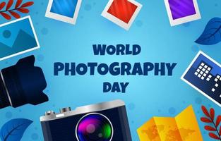 World Photography Day Background vector