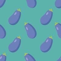 Seamless Pattern with Eggplants. Vector illustration. For posters, banners, card, printing on the pack, paper, printing on clothes, fabric, wallpaper.