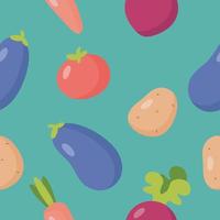 Seamless Pattern with Vegetables. Vector illustration. For posters, banners, card, printing on the pack, paper, printing on clothes, fabric, wallpaper.