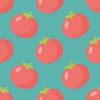 Seamless Pattern with Tomatoes. Vector illustration. For posters, banners, card, printing on the pack, paper, printing on clothes, fabric, wallpaper.