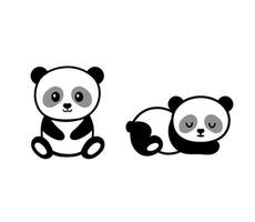 Cute baby panda is sitting and sleeping vector