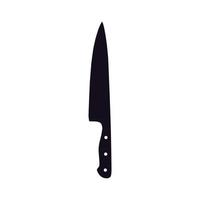 cuchillo de cocina elemento de diseño de icono en blanco y negro sobre fondo blanco aislado vector