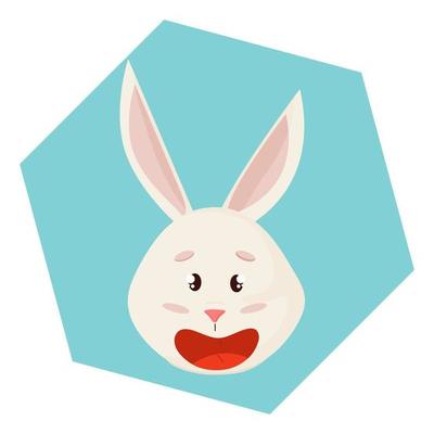 Bunny's emotion. Smile Head into Romb.