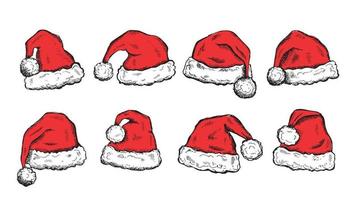 Sketch of Santa Hat Hand drawn illustration vector