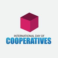 Vector greeting for International Cooperative Day. Simple and elegant design