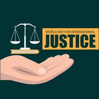 World International Day of Justice Vector. Simple and elegant design vector