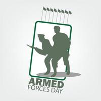 Armed forces day poster template design vector. Simple and elegant design vector