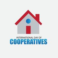 Vector greeting for International Cooperative Day. Simple and elegant design