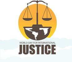 vector del día mundial internacional de la justicia. diseño simple y elegante