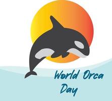 vector del día mundial de la orca. bueno para el día mundial de la orca. diseño simple y elegante