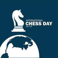 vector para el día internacional del ajedrez. diseño simple y elegante