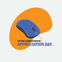 System Administrator Appreciation Day Vector . Good for posters, banners, social medias. Simple and elegant design