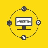 System Administrator Appreciation Day Vector . Good for posters, banners, social medias. Simple and elegant design