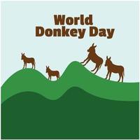 vector del día mundial del burro. para el día mundial del burro. diseño simple y elegante