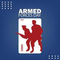 Armed forces day poster template design vector. Simple and elegant design vector