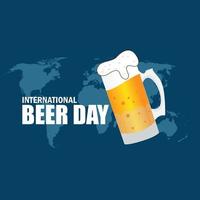 vector para el día internacional de la cerveza. diseño simple y elegante