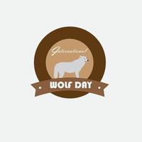 vector del día internacional del lobo. diseño simple y elegante