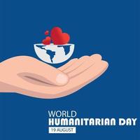 vector del día mundial humanitario, con un diseño simple y elegante