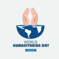 vector del día mundial humanitario, con un diseño simple y elegante